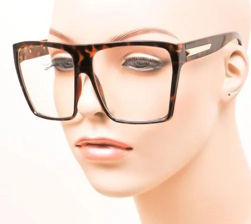 Oversized Retro XXL Flat Top Clear Lens Fashion Frames Mens WaYf Eyeglasses 9688 3