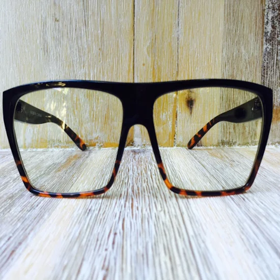 Oversized Retro XXL Flat Top Clear Lens Fashion Frames Mens WaYf Eyeglasses 9688 4