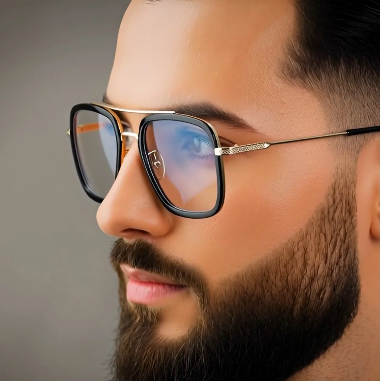 Square Glasses Men 2